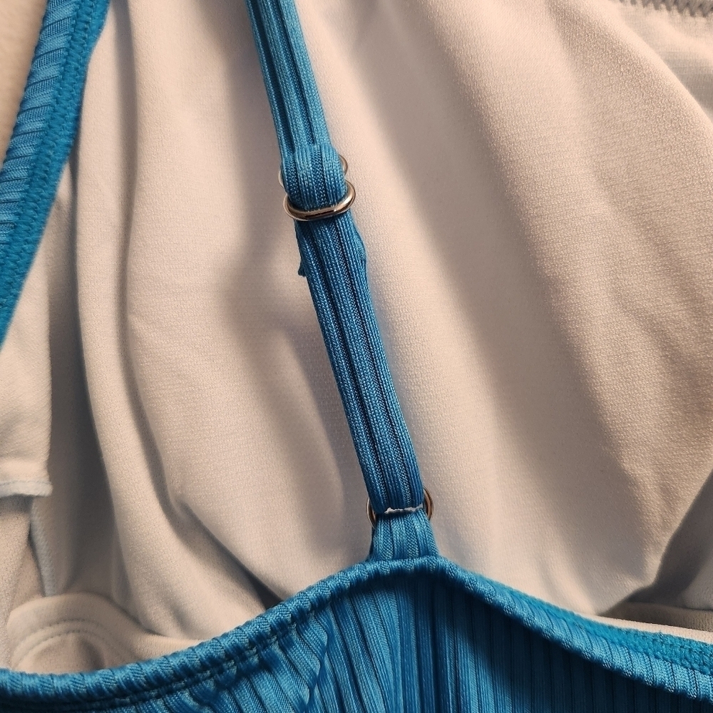 3/$25 Cupshe teal torquise one piece swim XL adjustable scoop neck bathing suit - Picture 5 of 12